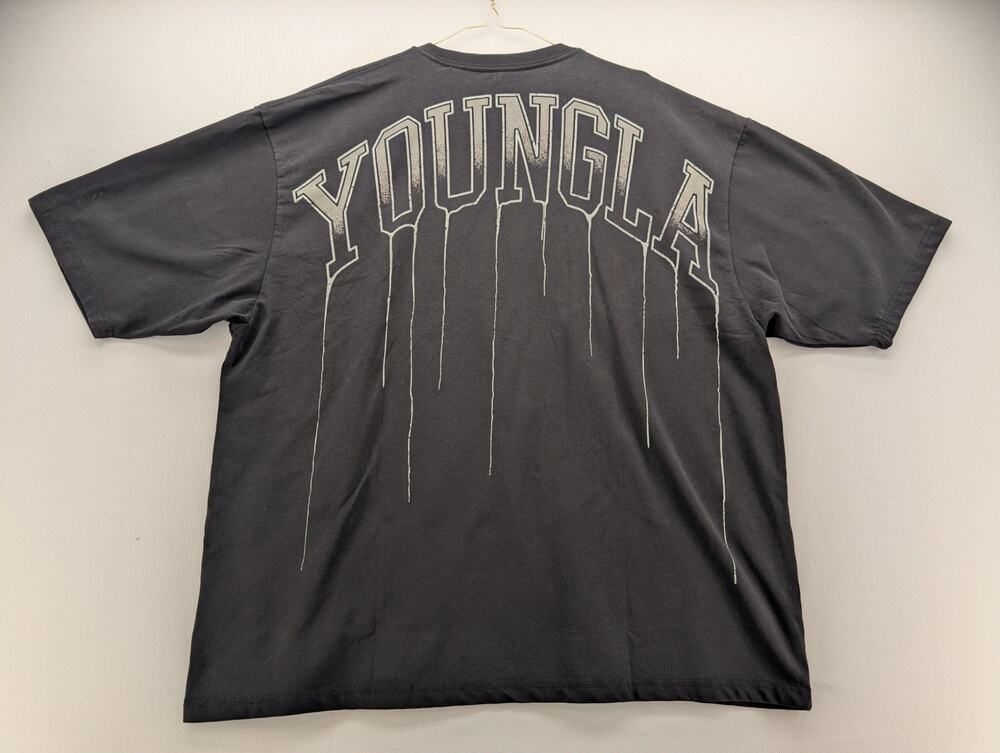 NWT YoungLA W428 - Drip Oversized Tee in Black size XL